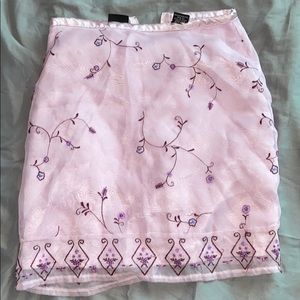 Sheer pink floral shirt